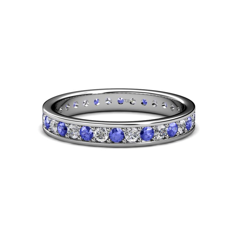 Livia 2.00 mm Tanzanite and Lab Grown Diamond Eternity Band 
