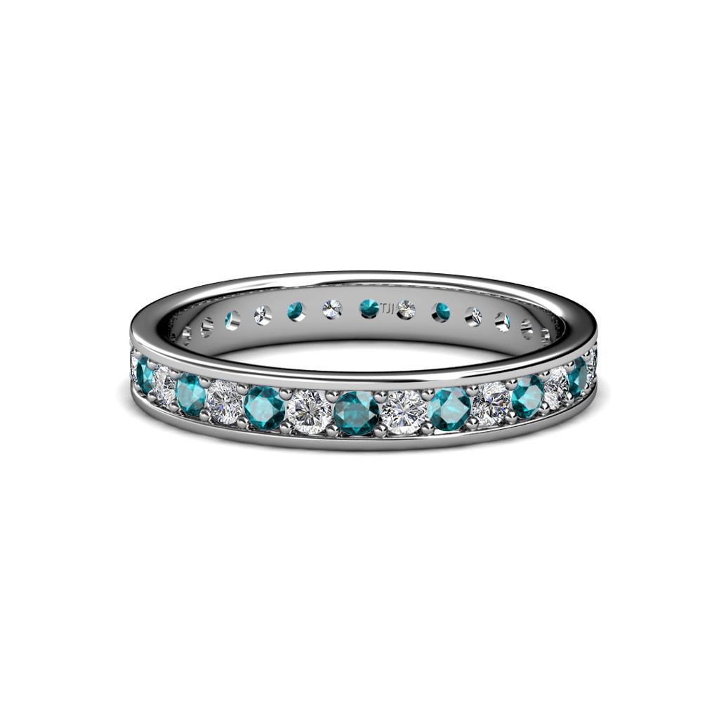 Livia 2.00 mm London Blue Topaz and Lab Grown Diamond Eternity Band 