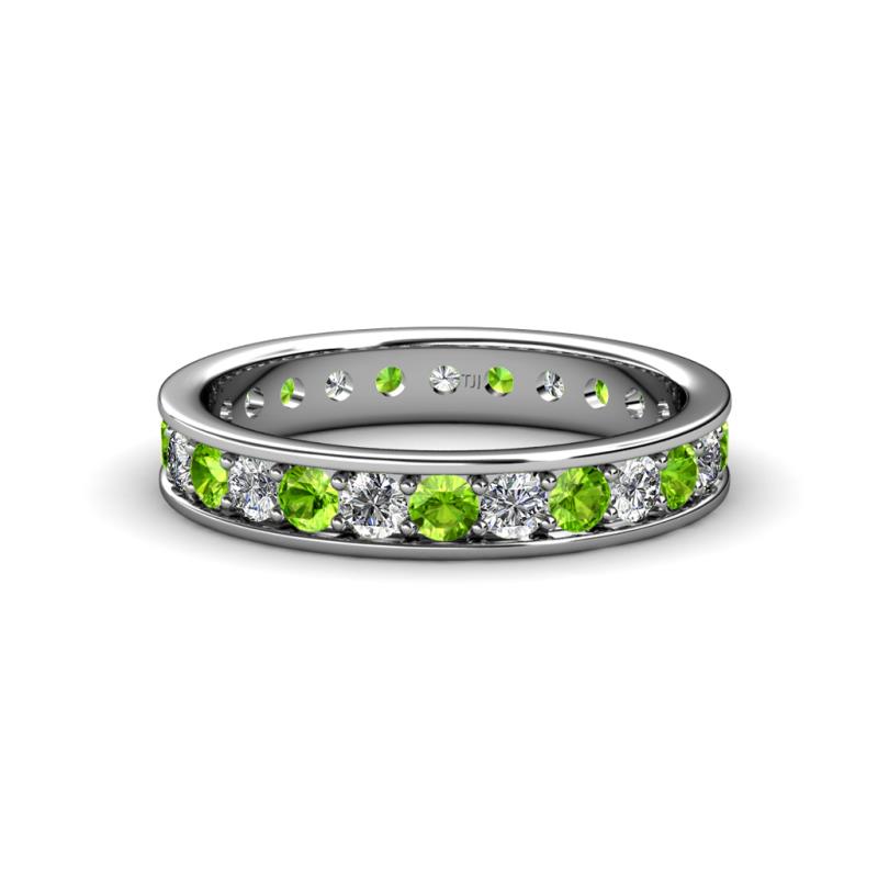 Livia 2.40 mm Peridot and Lab Grown Diamond Eternity Band 