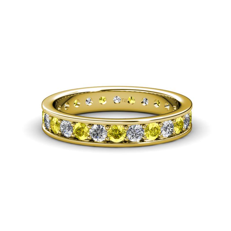 Livia 2.40 mm Yellow and White Lab Grown Diamond Eternity Band 