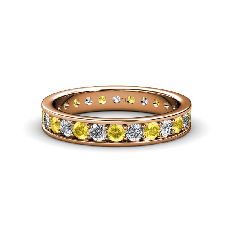 Livia 2.40 mm Yellow Sapphire and Lab Grown Diamond Eternity Band 