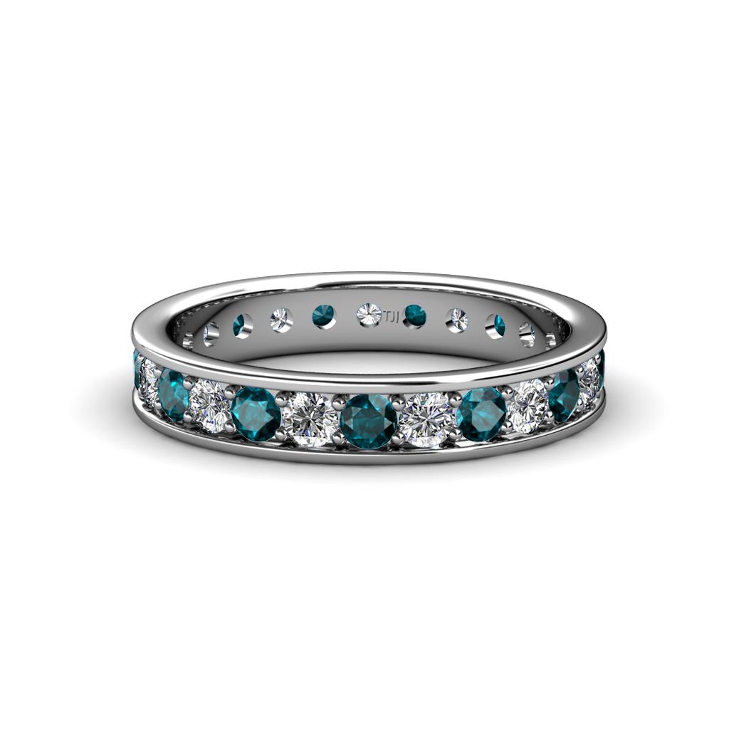 Livia 2.40 mm London Blue Topaz and Lab Grown Diamond Eternity Band 