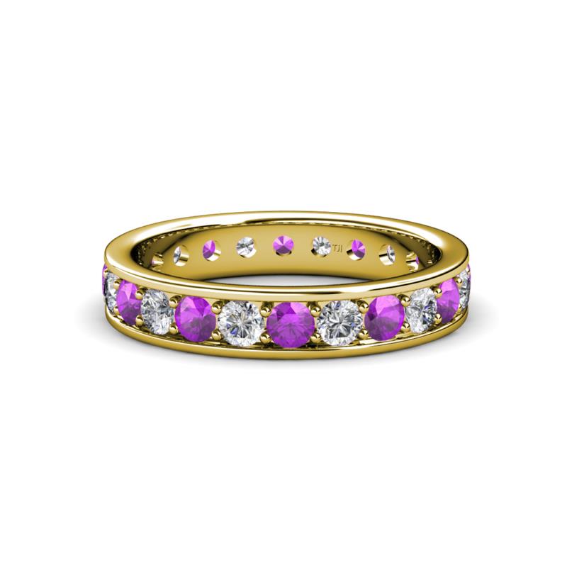 Livia 3.00 mm Amethyst and Lab Grown Diamond Eternity Band 