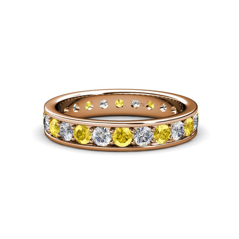 Livia 3.00 mm Yellow Sapphire and Lab Grown Diamond Eternity Band 