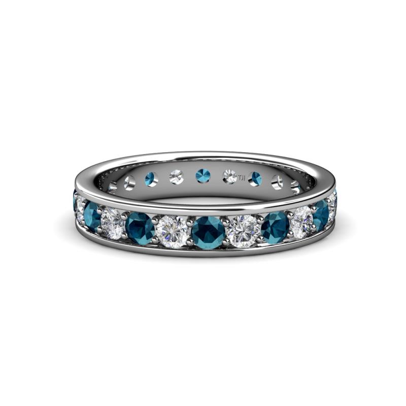 Livia 3.00 mm Blue and White Diamond Eternity Band 