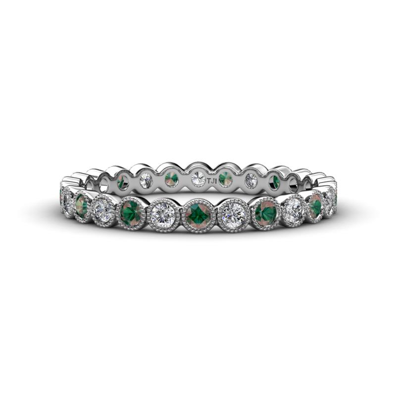 Arria 2.40 mm Diamond and Lab Created Alexandrite Eternity Band 