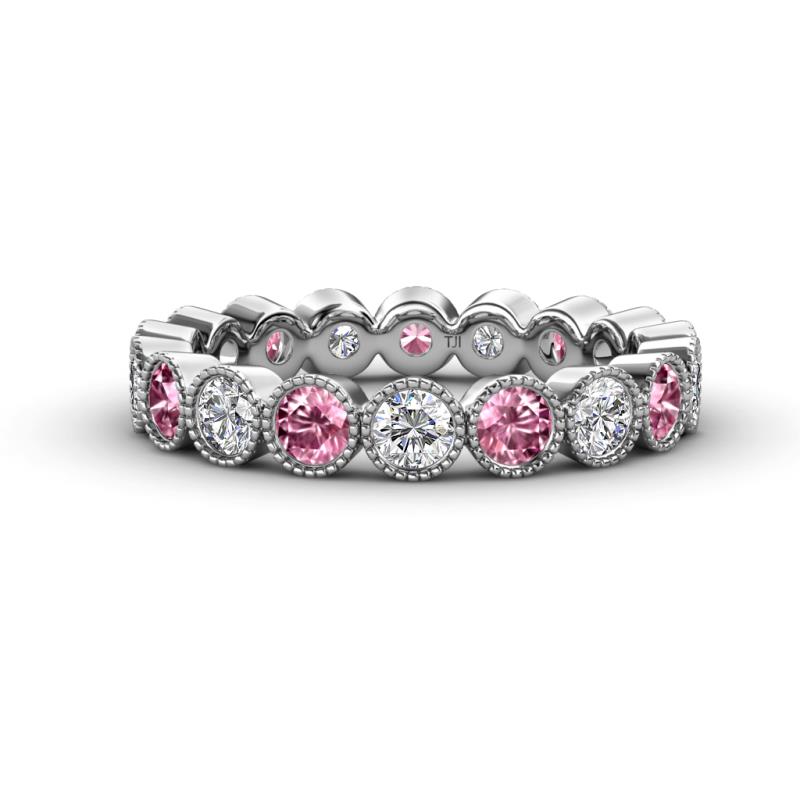 Arria 3.00 mm Pink Tourmaline and Diamond Eternity Band 