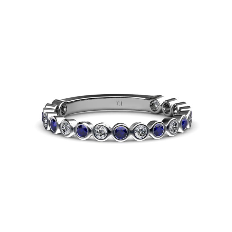 Ashlyn 1.80 mm Blue Sapphire and Lab Grown Diamond 3/4 Eternity Band 