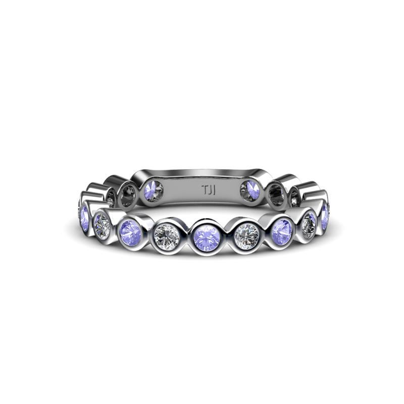 Ashlyn 2.30 mm Tanzanite and Lab Grown Diamond 3/4 Eternity Band 