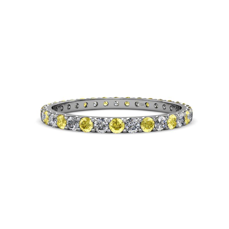 Audrey 2.00 mm Yellow Sapphire and Diamond U Prong Eternity Band 