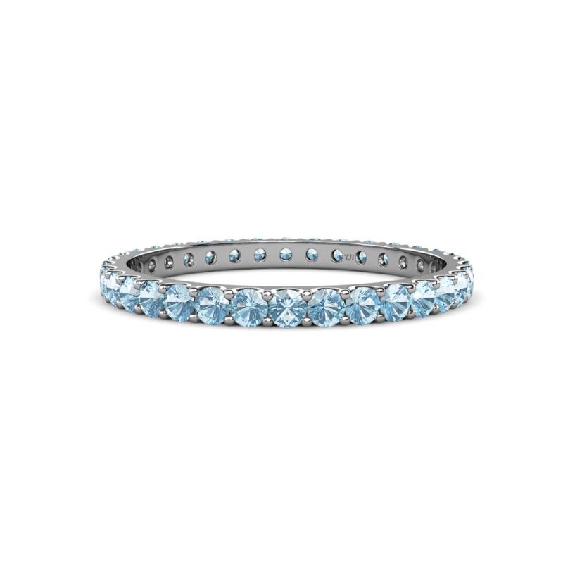 Audrey 2.40 mm Aquamarine U Prong Eternity Band 