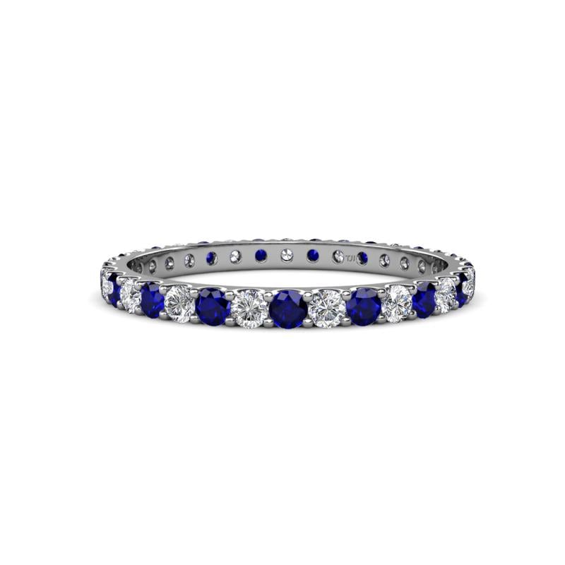 Audrey 2.40 mm Blue Sapphire and Diamond U Prong Eternity Band 