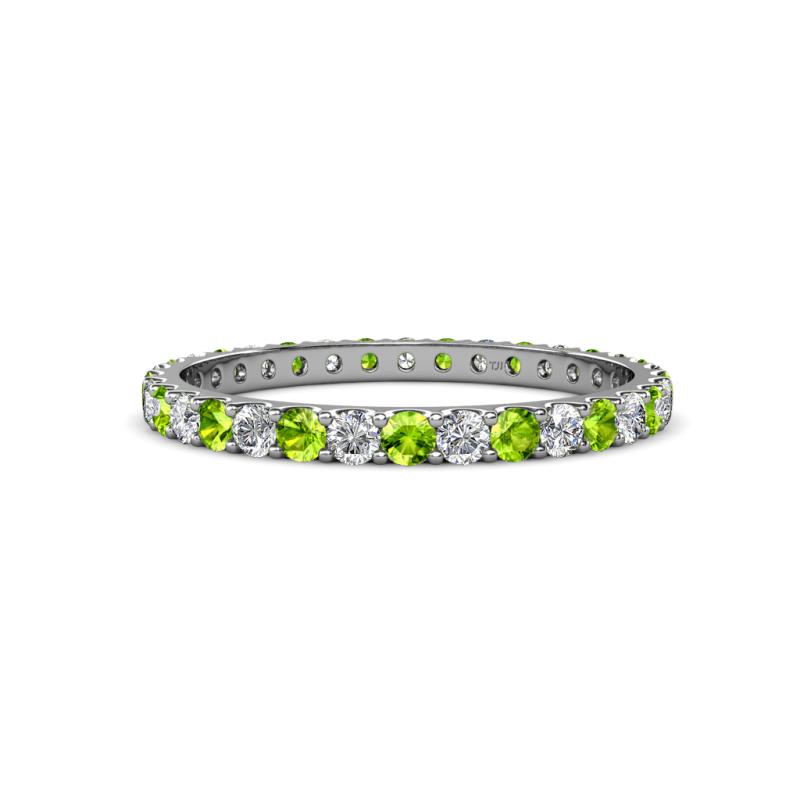 Audrey 2.40 mm Peridot and Lab Grown Diamond U Prong Eternity Band 