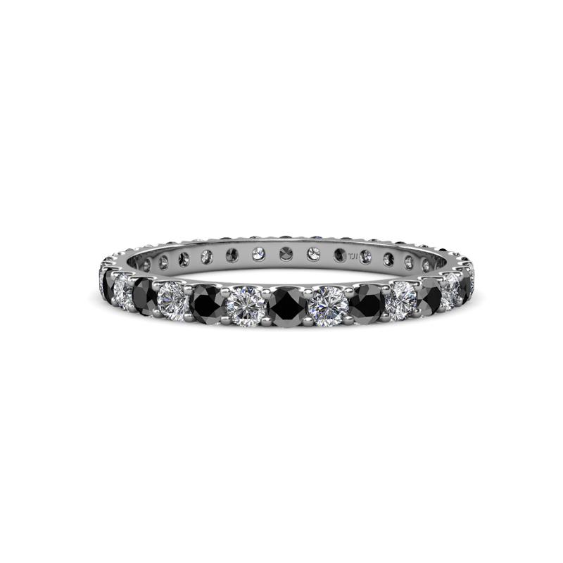 Audrey 2.70 mm Black and White Diamond U Prong Eternity Band 