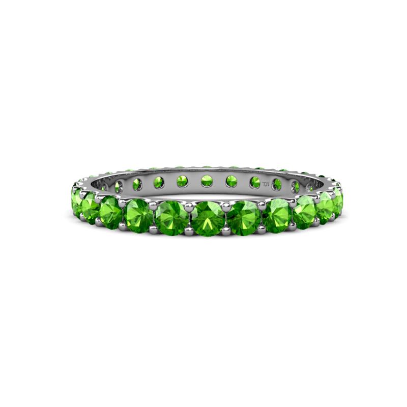 Audrey 3.00 mm Green Garnet U Prong Eternity Band 