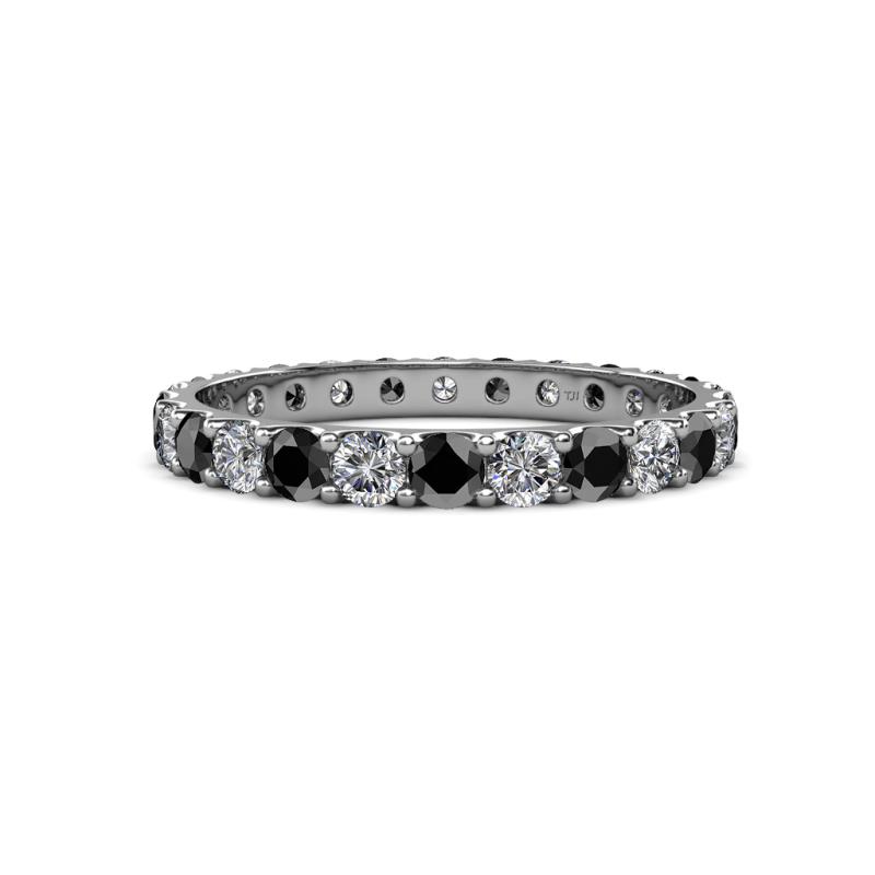Audrey 3.00 mm Black and White Diamond U Prong Eternity Band 