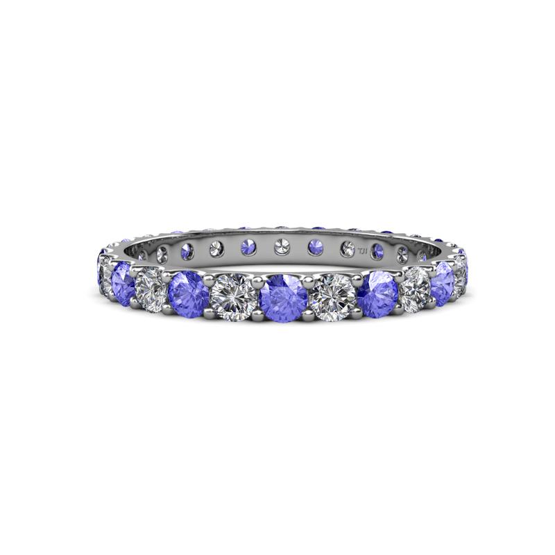 Audrey 3.00 mm Tanzanite and Lab Grown Diamond U Prong Eternity Band 