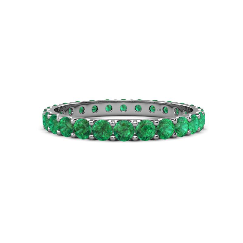 Audrey 3.40 mm Emerald U Prong Eternity Band 