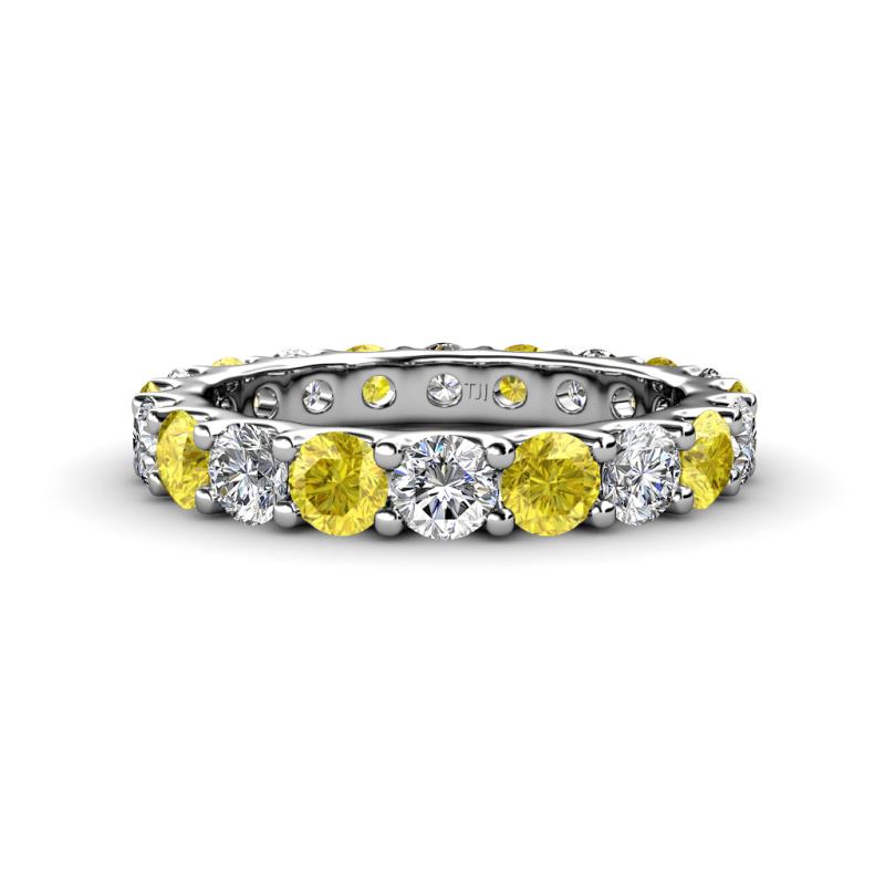 Audrey 3.80 mm Yellow Sapphire and Diamond U Prong Eternity Band 