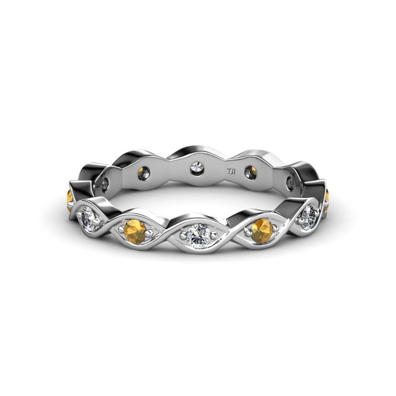 Breanna 1.70 mm Citrine and Lab Grown Diamond Eternity Band 