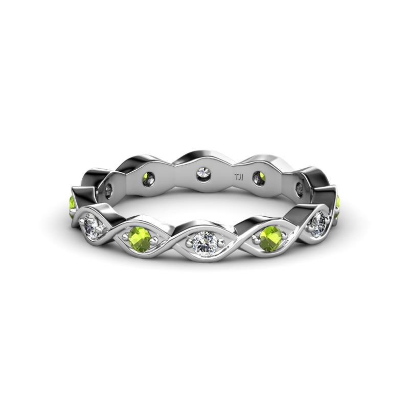 Breanna 2.20 mm Peridot and Lab Grown Diamond Eternity Band 