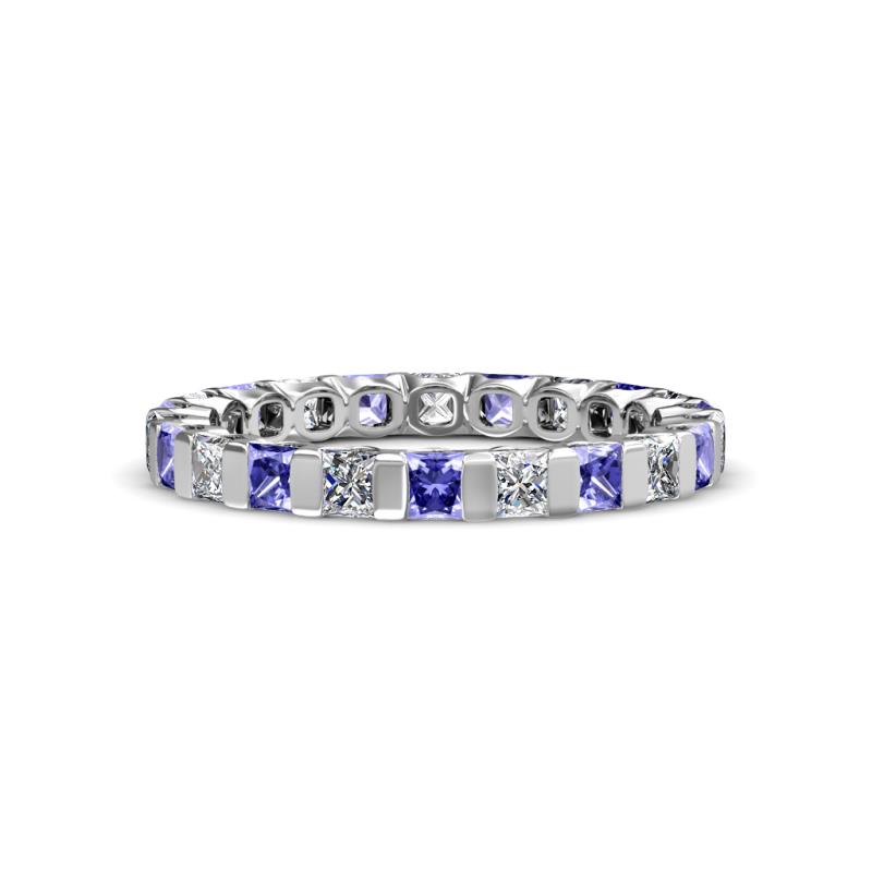 Clarissa 3.00 mm Princess Cut Tanzanite and Diamond Eternity Band 