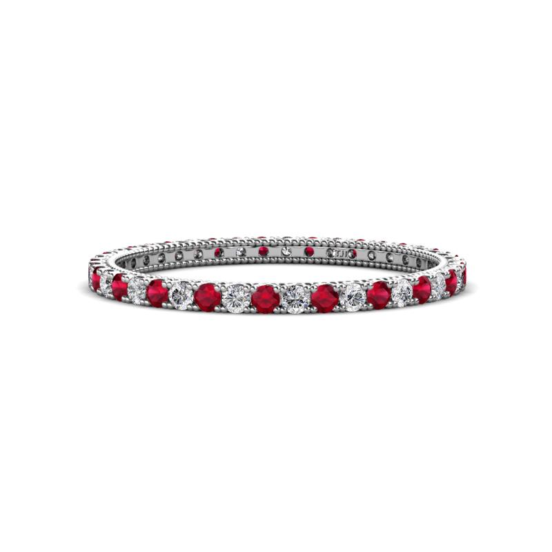 Ellen 1.70 mm Ruby and Diamond Eternity Band 