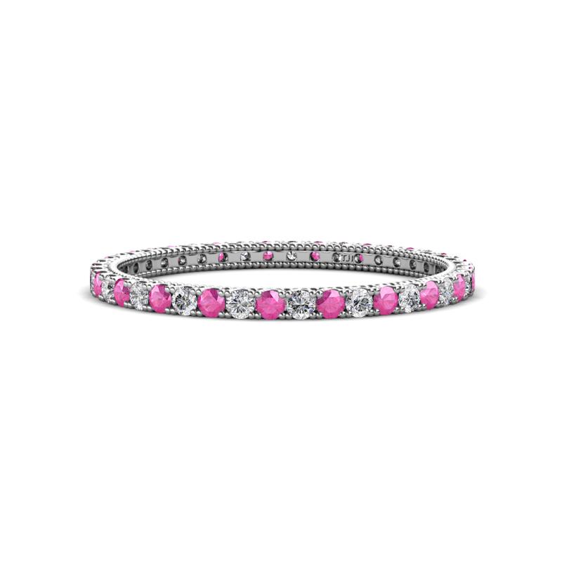 Ellen 1.70 mm Pink Sapphire and Diamond Eternity Band 