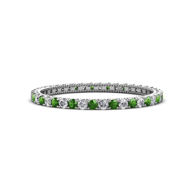 Ellen 1.70 mm Green Garnet and Lab Grown Diamond Eternity Band 