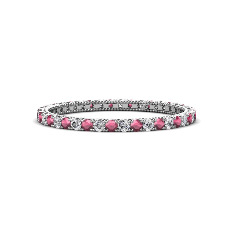 Ellen 1.70 mm Rhodolite Garnet and Lab Grown Diamond Eternity Band 