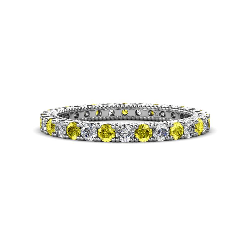 Ellen 2.40 mm Yellow and White Diamond Eternity Band 
