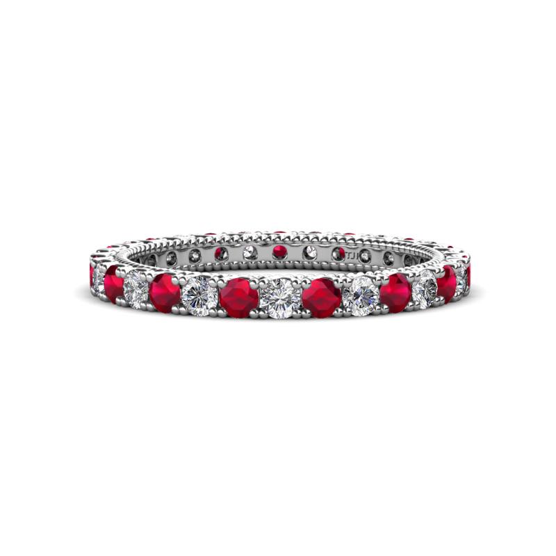 Ellen 2.40 mm Ruby and Lab Grown Diamond Eternity Band 