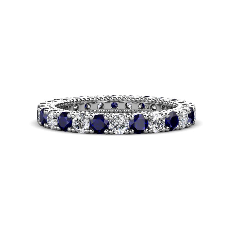 Ellen 2.70 mm Blue Sapphire and Lab Grown Diamond Eternity Band 