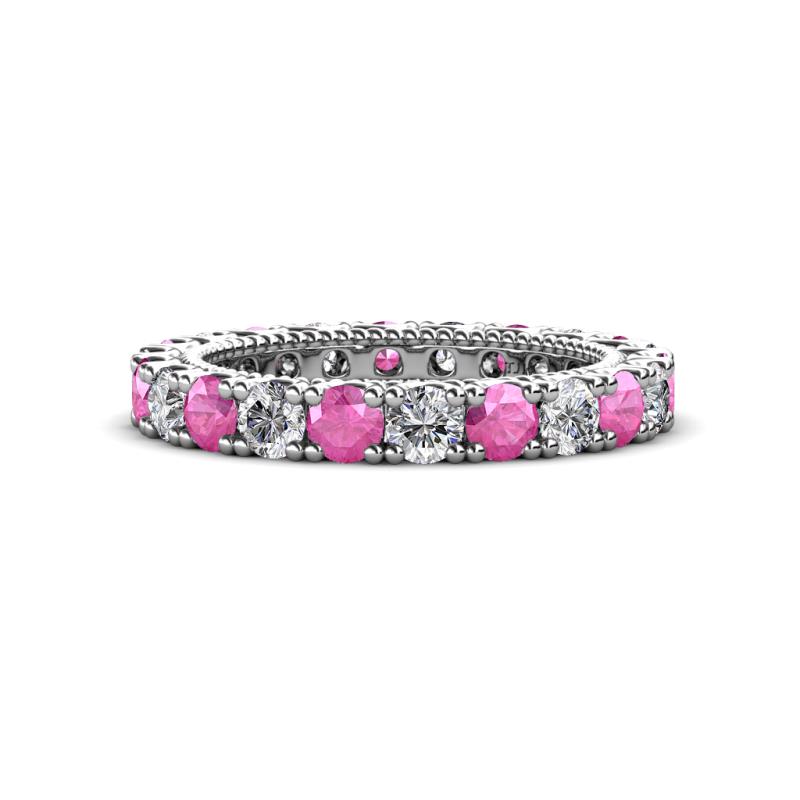 Ellen 3.00 mm Pink Sapphire and Lab Grown Diamond Eternity Band 