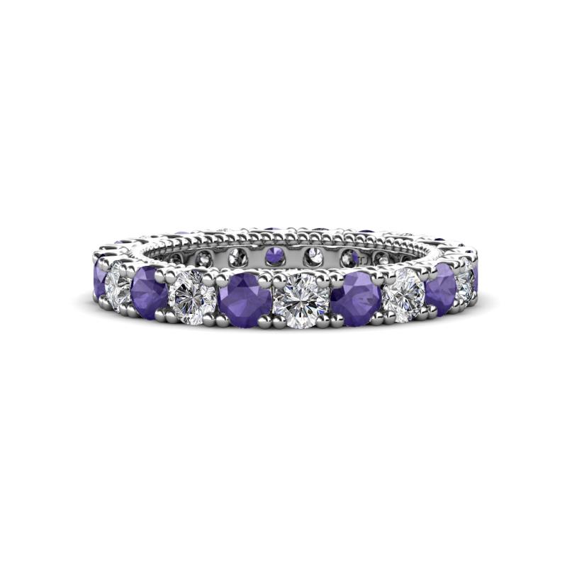 Ellen 3.00 mm Iolite and Lab Grown Diamond Eternity Band 