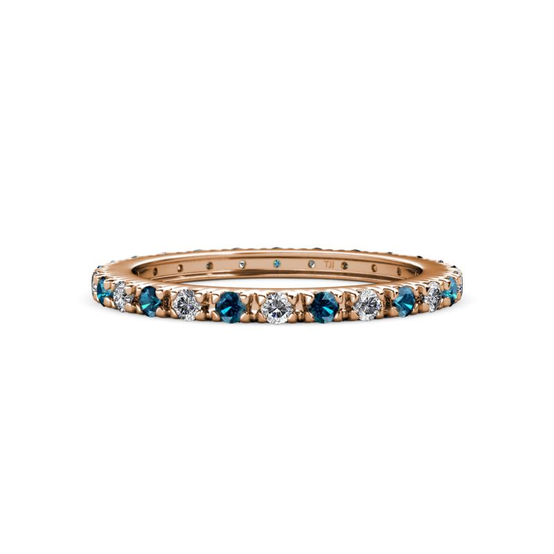 Gracie 2.00 mm Round Blue and White Diamond Eternity Band 