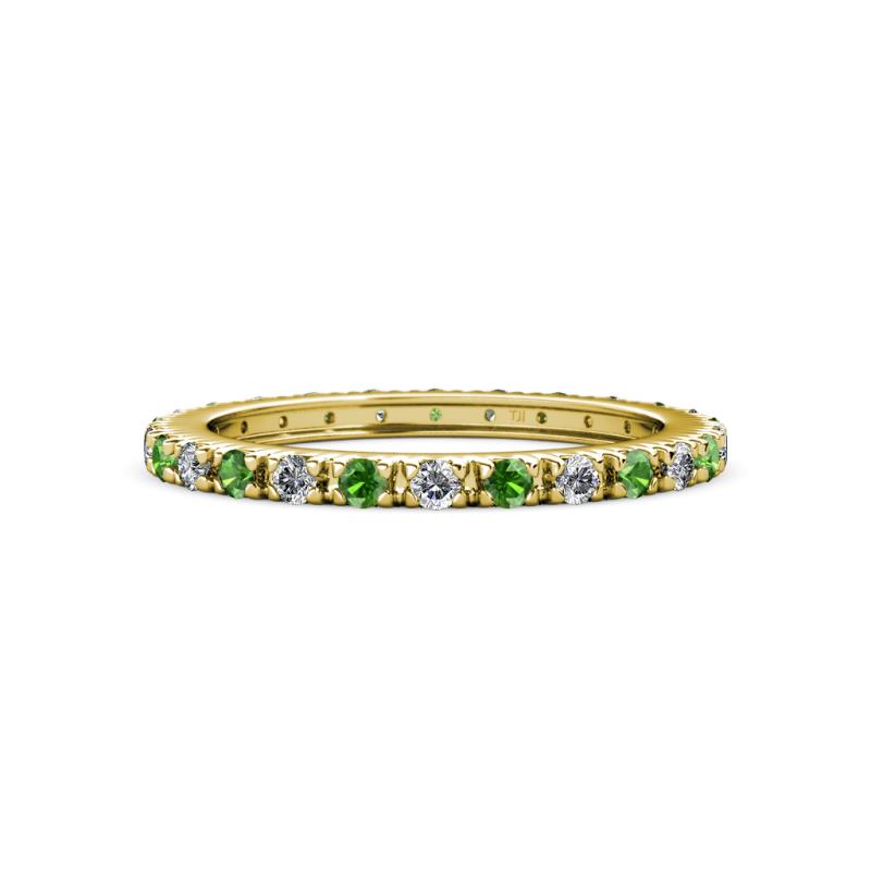 Gracie 2.00 mm Round Green Garnet and Lab Grown Diamond Eternity Band 