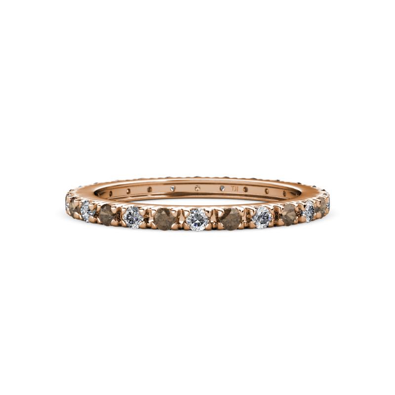 Gracie 2.00 mm Round Smoky Quartz and Lab Grown Diamond Eternity Band 