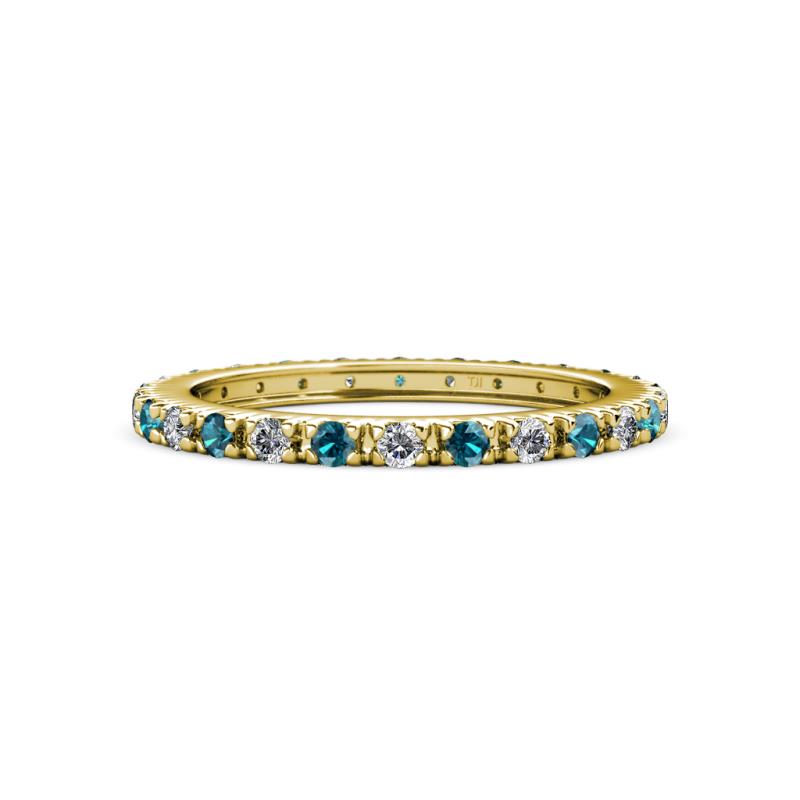 Gracie 2.00 mm Round London Blue Topaz and Lab Grown Diamond Eternity Band 