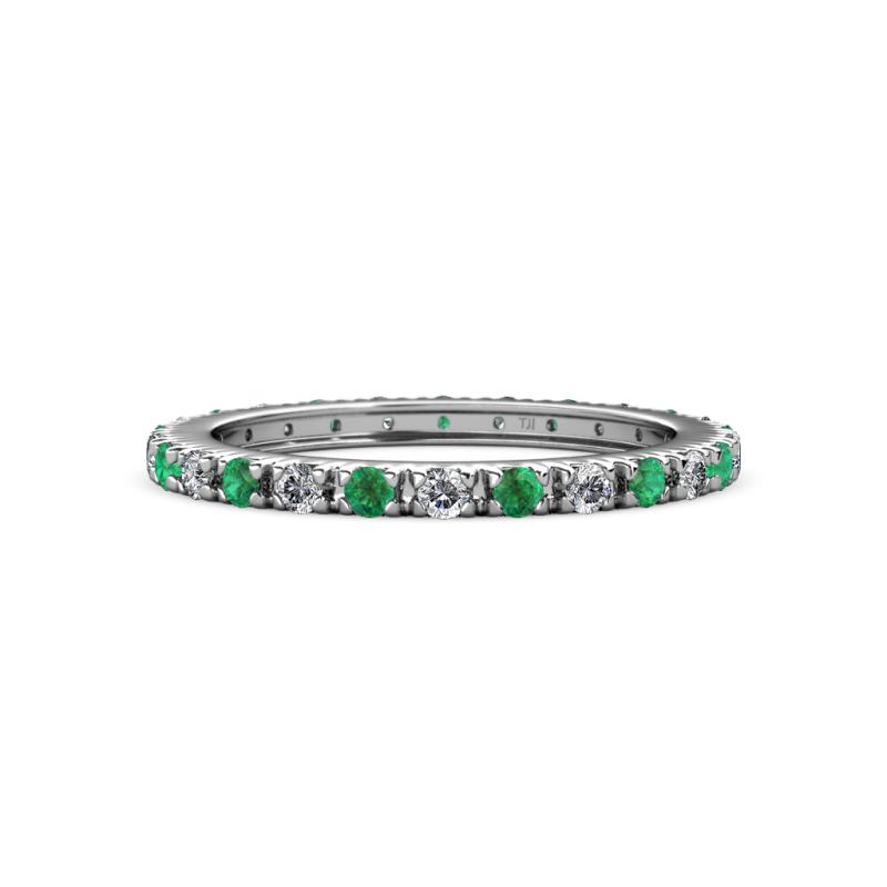 Gracie 2.00 mm Round Emerald and Diamond Eternity Band 