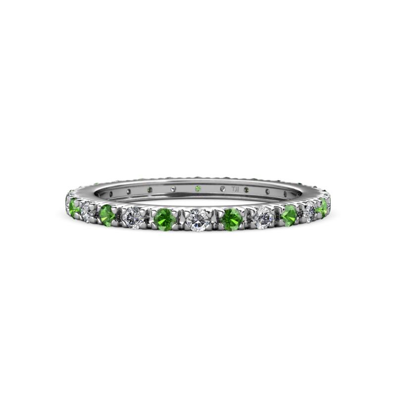 Gracie 2.00 mm Round Green Garnet and Lab Grown Diamond Eternity Band 