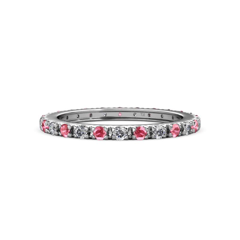 Gracie 2.00 mm Round Pink Tourmaline and Lab Grown Diamond Eternity Band 