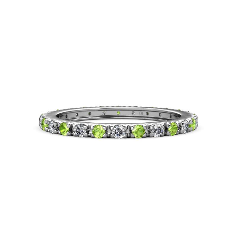 Gracie 2.00 mm Round Peridot and Lab Grown Diamond Eternity Band 