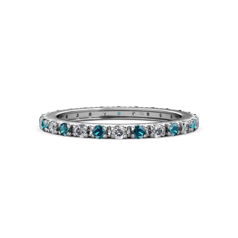 Gracie 2.00 mm Round London Blue Topaz and Lab Grown Diamond Eternity Band 