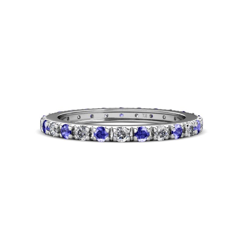 Gracie 2.30 mm Round Tanzanite and Diamond Eternity Band 