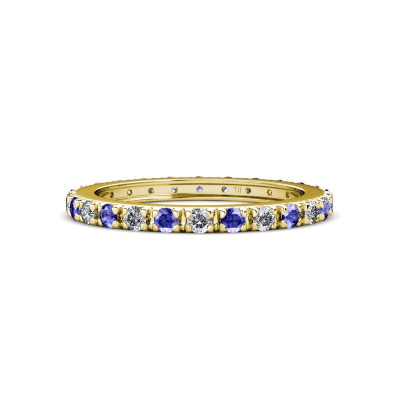 Gracie 2.30 mm Round Tanzanite and Diamond Eternity Band 