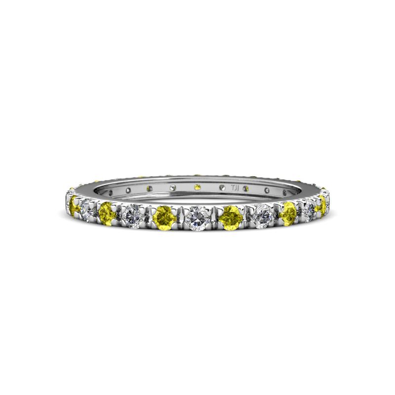 Gracie 2.30 mm Round Yellow and White Diamond Eternity Band 