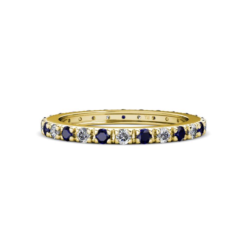 Gracie 2.30 mm Round Blue Sapphire and Lab Grown Diamond Eternity Band 