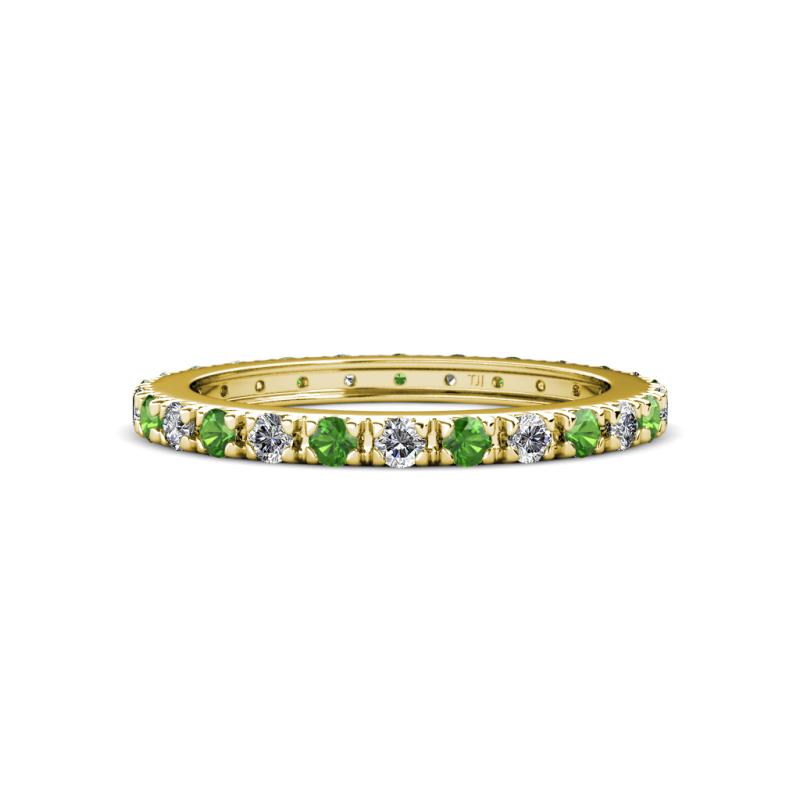 Gracie 2.30 mm Round Green Garnet and Lab Grown Diamond Eternity Band 