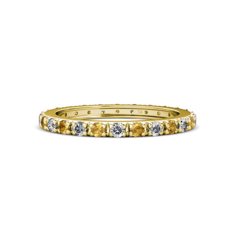 Gracie 2.30 mm Round Citrine and Lab Grown Diamond Eternity Band 